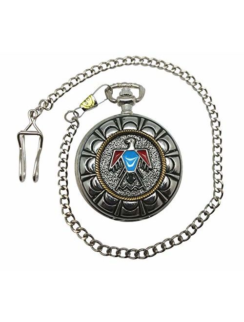 Native American Indian Pocket Watch & Chain
