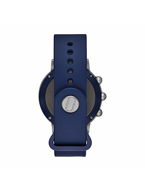 Marc Jacobs Women's Hybrid Smartwatch Watch with Rubber Strap, Blue, 20 (Model: MJT1013)