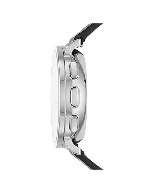 Skagen Men's 42mm Hagen Connected Black Leather Hybrid Smart Watch