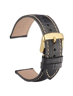 WOCCI 18mm 19mm 20mm 21mm 22mm Alligator Embossed Leather Watch Band, Replacement Strap for Men or Women