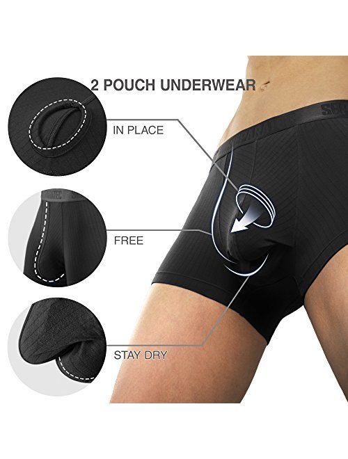 Separatec Men's 3 Pack Classic Drop Needle Soft Modal Fabric Trunks Underwear