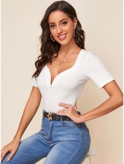 Solid Sweetheart Neck Top