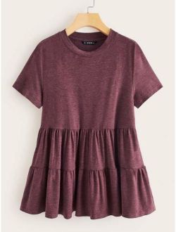 Marled Knit Smock Top