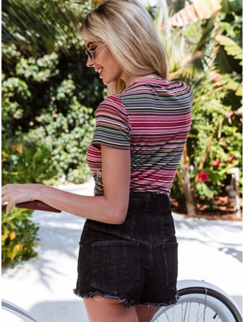 Shein Form Fitted Striped Tee