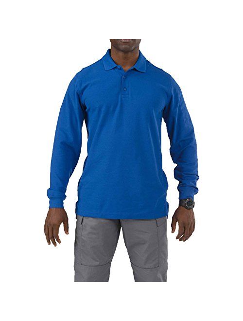 5.11 Tactical Men's Utility Long Sleeve Polo, Polyester-Cotton, Integrated Side Vents, Style 72057