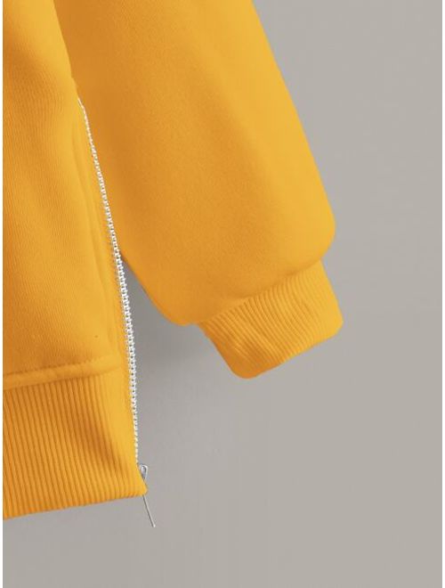 Shein Drop Shoulder Drawstring Hooded Sweatshirt