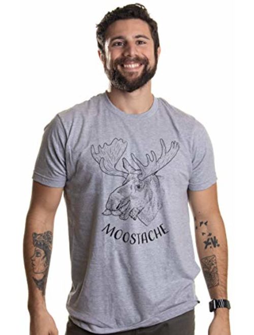 Moostache | Dad Joke Funny Stupid Animal Moose Humor Pun Mustache Men T-Shirt
