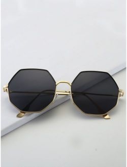 Metal Octagon Frame Sunglasses