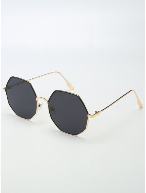Shein Metal Octagon Frame Sunglasses