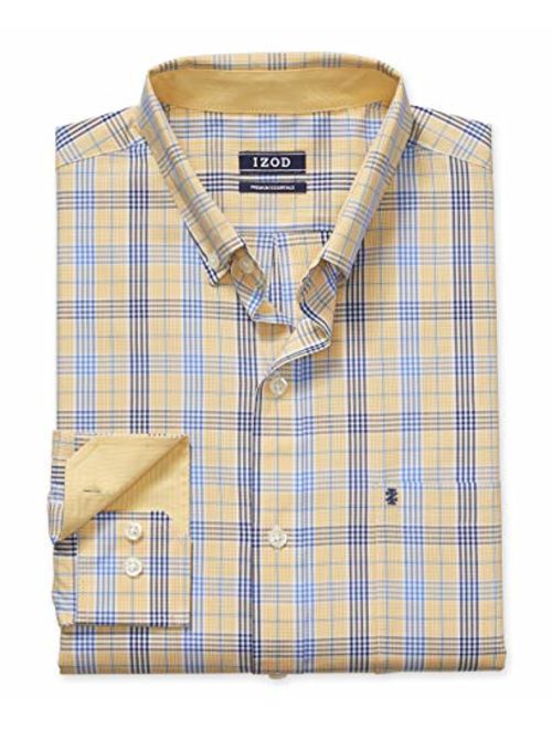 IZOD Men's Big and Tall Button Down Long Sleeve Wrinkle Free Performance Plaid Shirt (Discontinued)