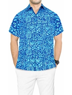 LA LEELA Men's Vacation Outwear Dress Short Sleeve Hawaiian Shirt