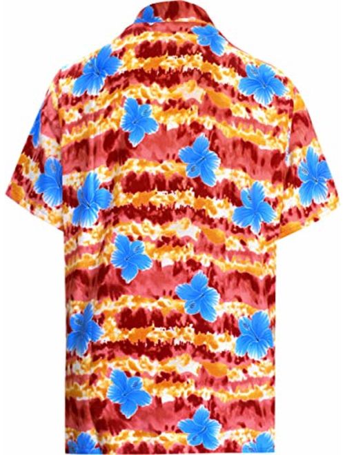 LA LEELA Men's Vacation Outwear Dress Short Sleeve Hawaiian Shirt