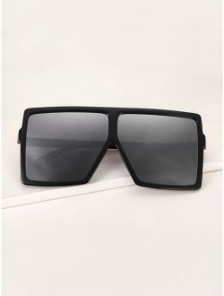 Flat Top Shield Sunglasses With Case