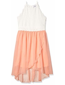 Girls' Scalloped Bodice High-Low Party Dress