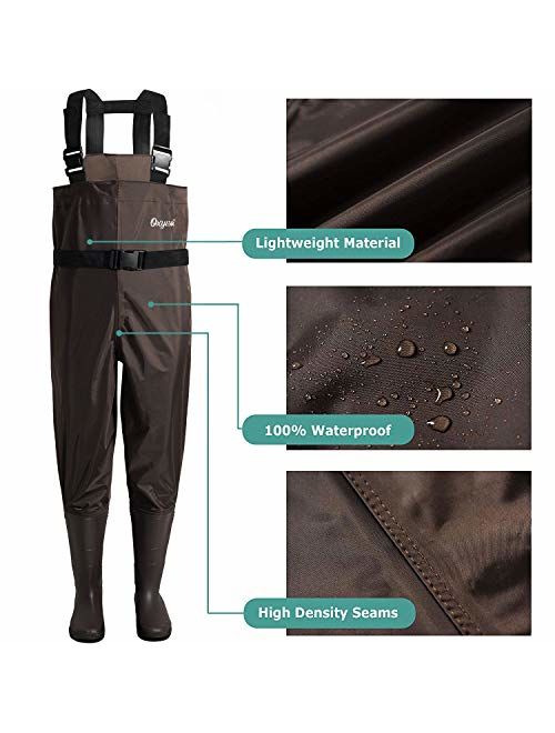 OXYVAN Waders Waterproof Lightweight Fishing Waders with Boots Bootfoot Hunting Chest Waders for Men Women