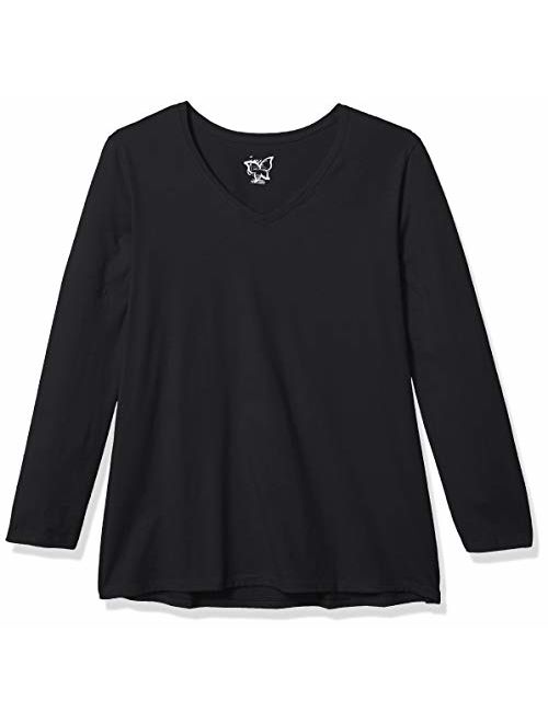 JUST MY SIZE Women's Plus Size Vneck Long Sleeve Tee