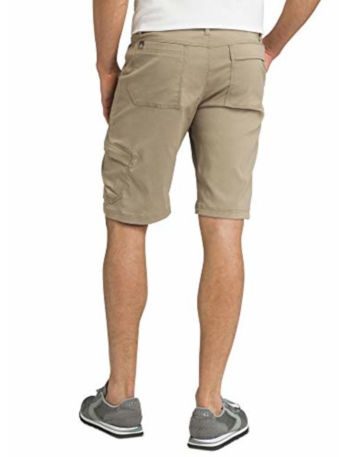 prAna - Men's Stretch Zion Lightweight, Water-Repellent Shorts for Hiking and Everyday Wear, 12" Inseam, Dark Khaki, 36