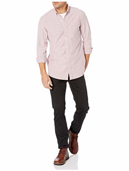 Amazon Brand - Goodthreads Men's Standard-Fit Long Sleeve Oxford Shirt, Red Large Tall