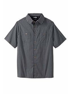KingSize Men's Big and Tall Striped Short-Sleeve Sport Shirt