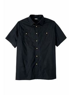 KingSize Men's Big and Tall Short-Sleeve Pocket Sport Shirt