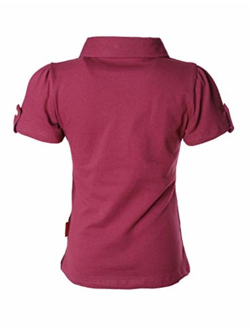 Ipuang Girl Short Sleeve Cotton Ruffle Polo Shirt Top