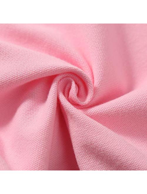 Ipuang Girl Short Sleeve Cotton Ruffle Polo Shirt Top