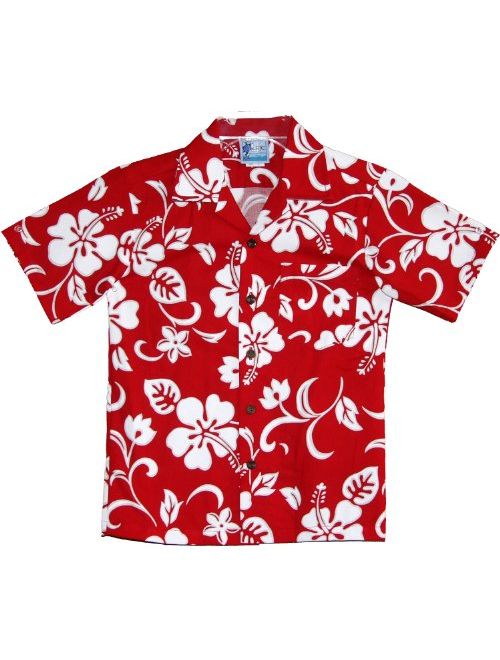 RJC Boys Classic Hibiscus Shirt in Red - 10