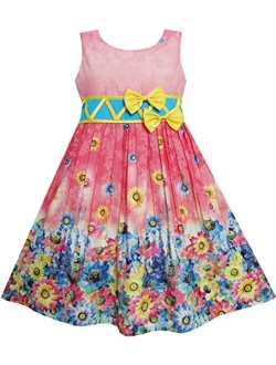 Girls Dress Sky Fantasy Colorful Angel Wings Feather Print