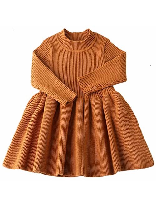 2Bunnies Girl Cable Knit Christmas Long Sleeve Tutu Sweater Top Shirt Dress