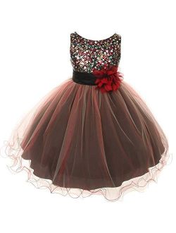 Dempsey Marie Multicolored Sequin Bodice Special Occasion Dress Infant Toddler Flower Girl 2-14