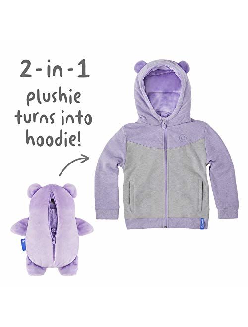 Cubcoats Bori The Bear - 2-in-1 Transforming Hoodie and Soft Plushie - Lilac Purple