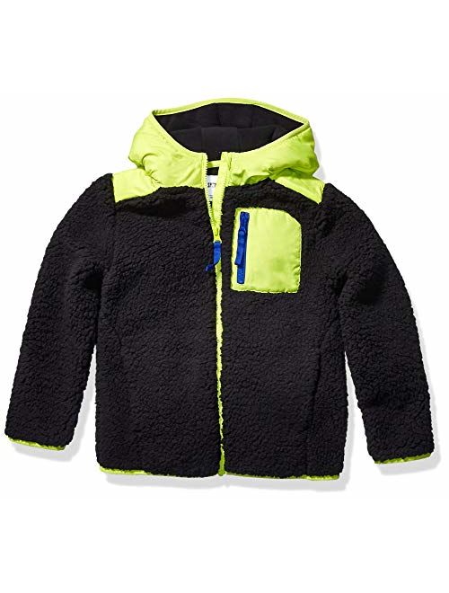 Amazon Brand - Spotted Zebra Boy's Toddler & Kid's Hooded Sherpa Fleece Jacket