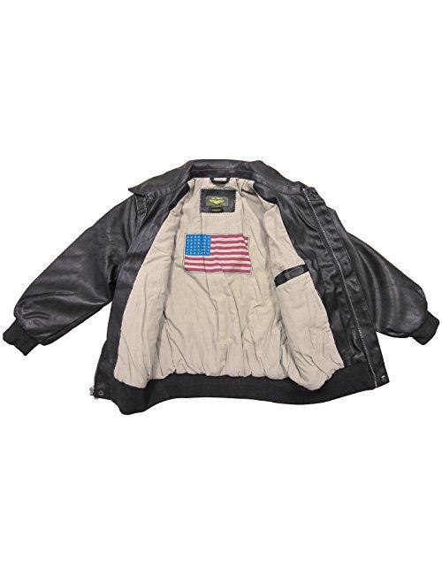 Landing Leathers Big Boys Air Force A-2 Faux Leather Flight Bomber Jacket