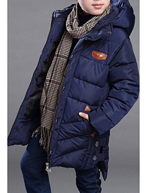 Phorecys Boy's Winter Hooded Cotton Coat Jacket Parka Outwear