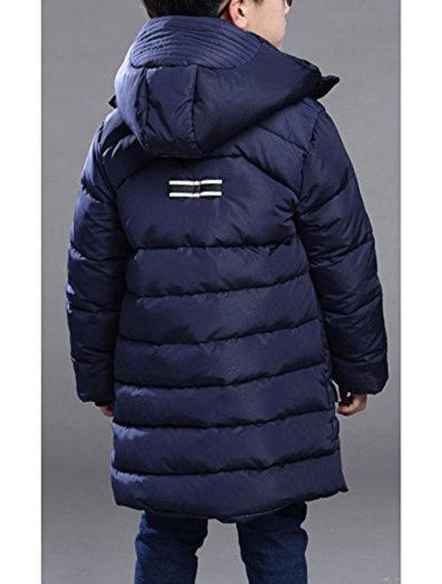 Phorecys Boy's Winter Hooded Cotton Coat Jacket Parka Outwear
