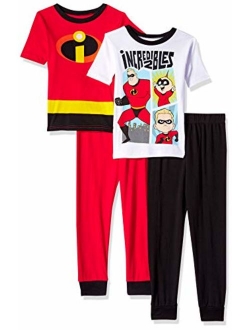 Pixar Boys' Incredibles 4-Piece Cotton Pajama Set