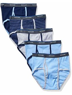 Boys 5-Pack Solid/Stripe Fashion Briefs