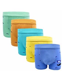 Cczmfeas Boys Kids Soft Cotton Fashion Boxer Briefs Underwear 5 Pack