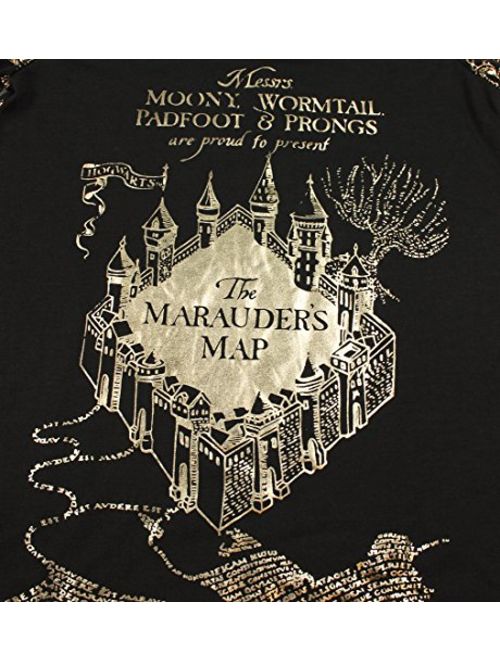 INTIMO Big Girls' Harry Potter Marauders Map Raglan Nightgown (10/12)
