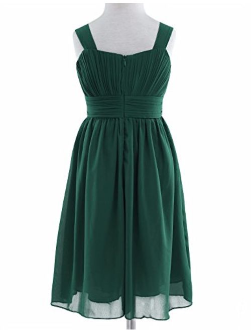 YiZYiF Kids Big Girl Sleeveless Pleated Chiffon Flower Wedding Bridesmaid Formal Party Dress
