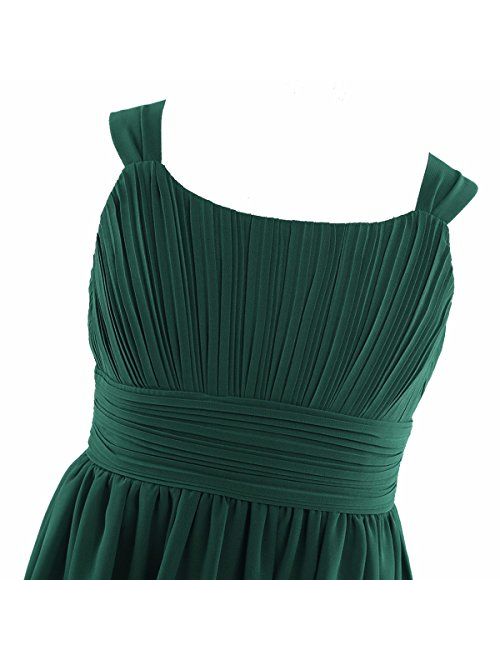 YiZYiF Kids Big Girl Sleeveless Pleated Chiffon Flower Wedding Bridesmaid Formal Party Dress