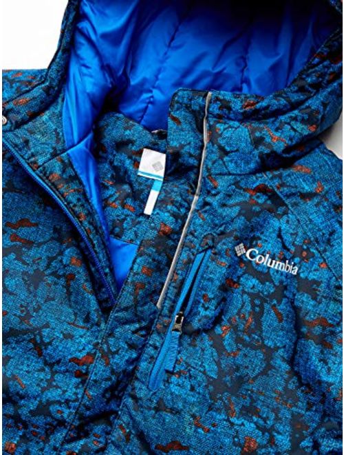 Columbia Boys' Big Lightning Lift Jacket, Super Blue Crackle Splatter, Medium