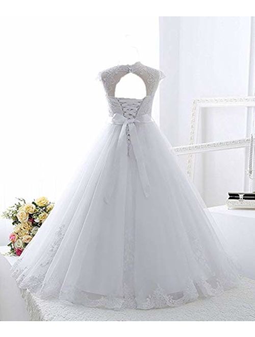Nina Flower Girls Pageant First Communion Scoop Lace Dress NND065