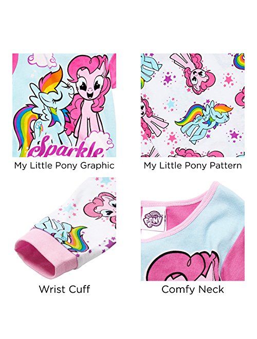 My Little Pony Girls' 4-Piece Cotton Pajama Set