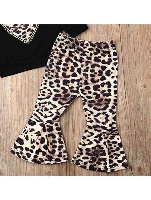 Toddler Girl Clothes Flare Sleeve Yellow Deer Shirt Top Ruffle Dress+ Sunflower Long Pants Leggings Outfit Set