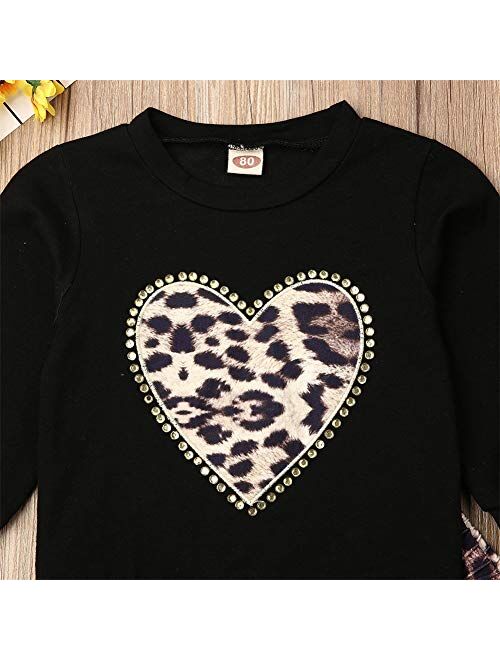 Toddler Girl Clothes Flare Sleeve Yellow Deer Shirt Top Ruffle Dress+ Sunflower Long Pants Leggings Outfit Set