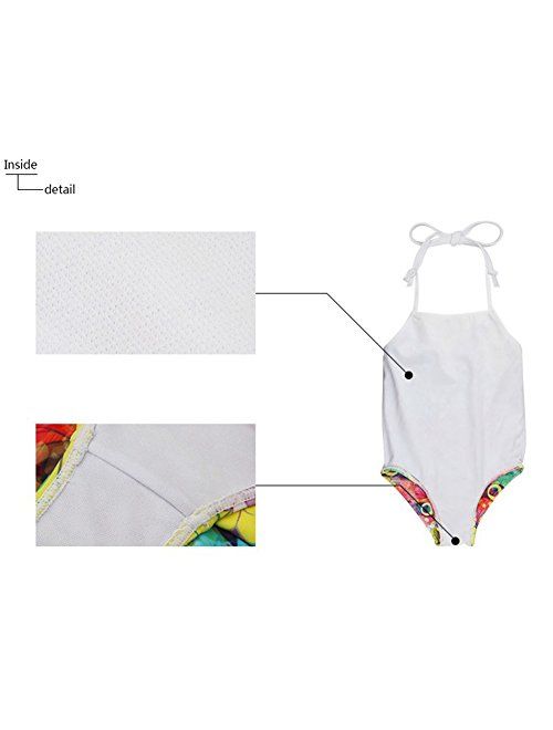 ELEQIN Funny Animal Swimsuits Cover Ups Girls Bodysuit One Piece Swimwear for 3-10T