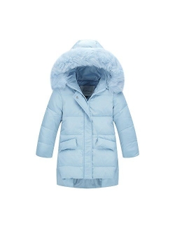 Ding Dong Kid Girl Winter Hooded Fur Down Parka Coat