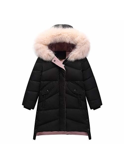 Ding Dong Kid Girl Winter Hooded Fur Down Parka Coat