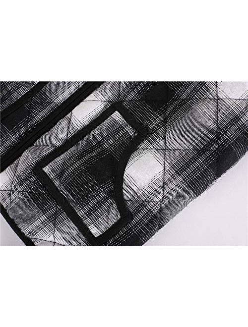 Girls Buffalo Cotton Plaid Quilted Vest Cute Puff Lined Gilet